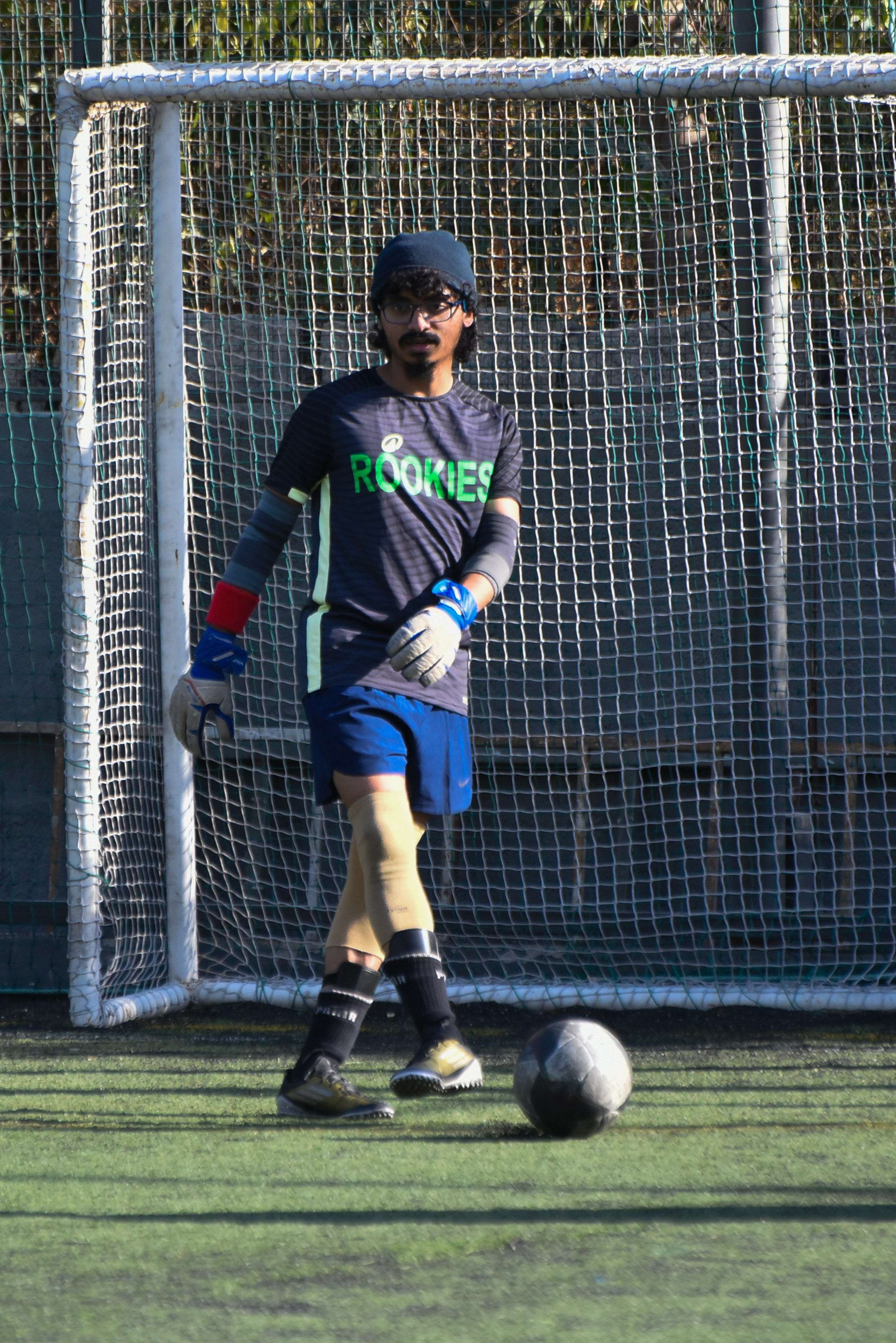 Sakshat Rao playing goalkeeper